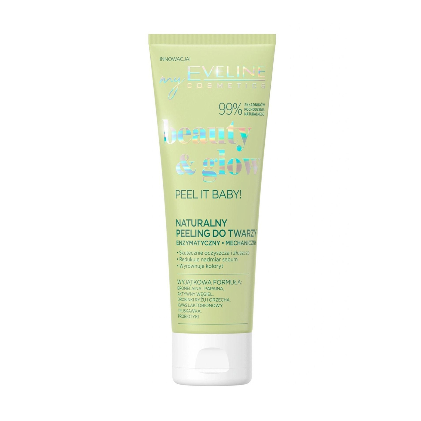 Натуральний ензимний скраб для обличчя 2 в 1 Eveline Cosmetics Beauty &amp; Glow, 75 мл